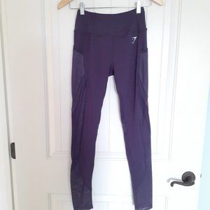 Gymshark Dry Pocket Mesh Purple Leggings Size S